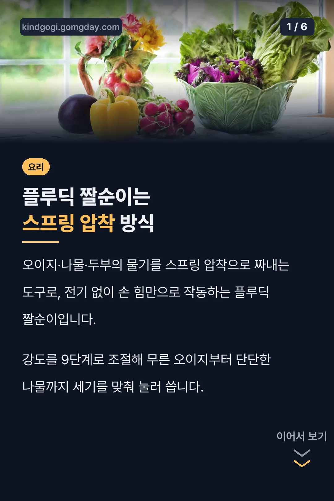 플루딕 짤순이는 스프링 압착 방식